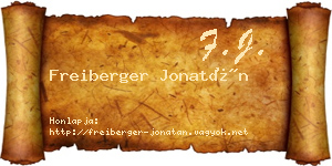Freiberger Jonatán névjegykártya